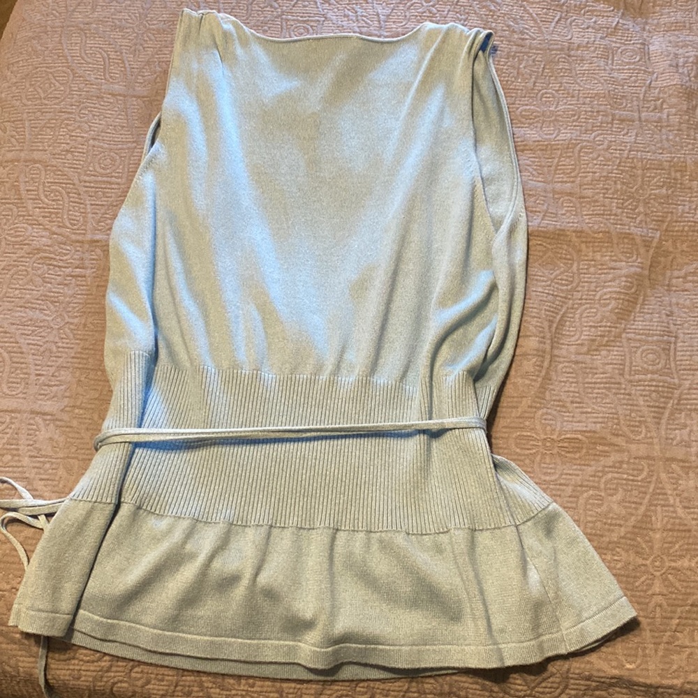 NWT Ann Taylor surplus sleeveless sweater in dusty blue - Picture 2 of 7